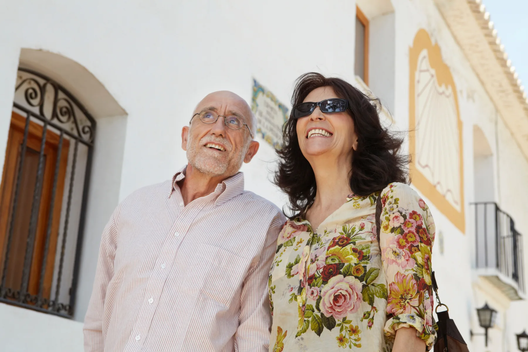 Older couple walking together